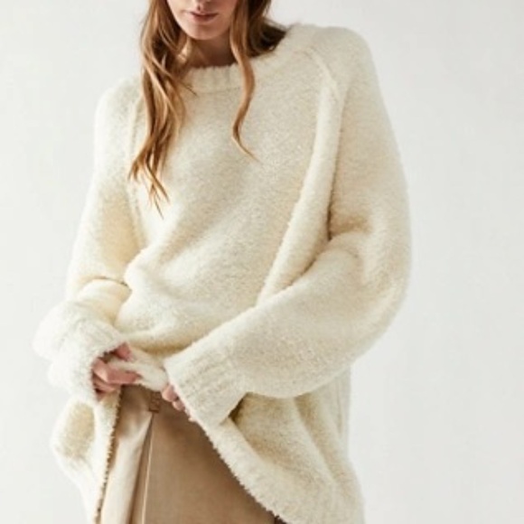 Free People Wool Blend Teddy Sweater Tunic L - Picture 1 of 7